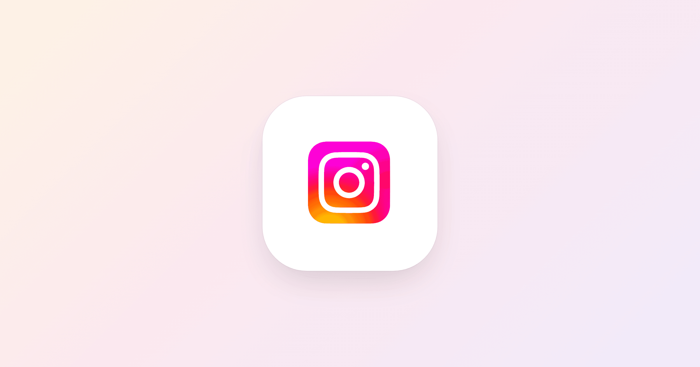 The Instagram mark on a white card, over a pale wash of Instagram's own colours