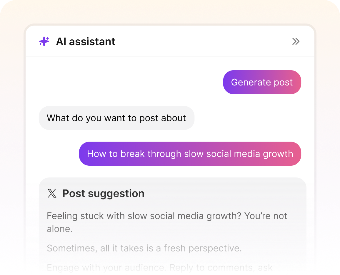 Orbitwrite AI assistant generating a post suggestion